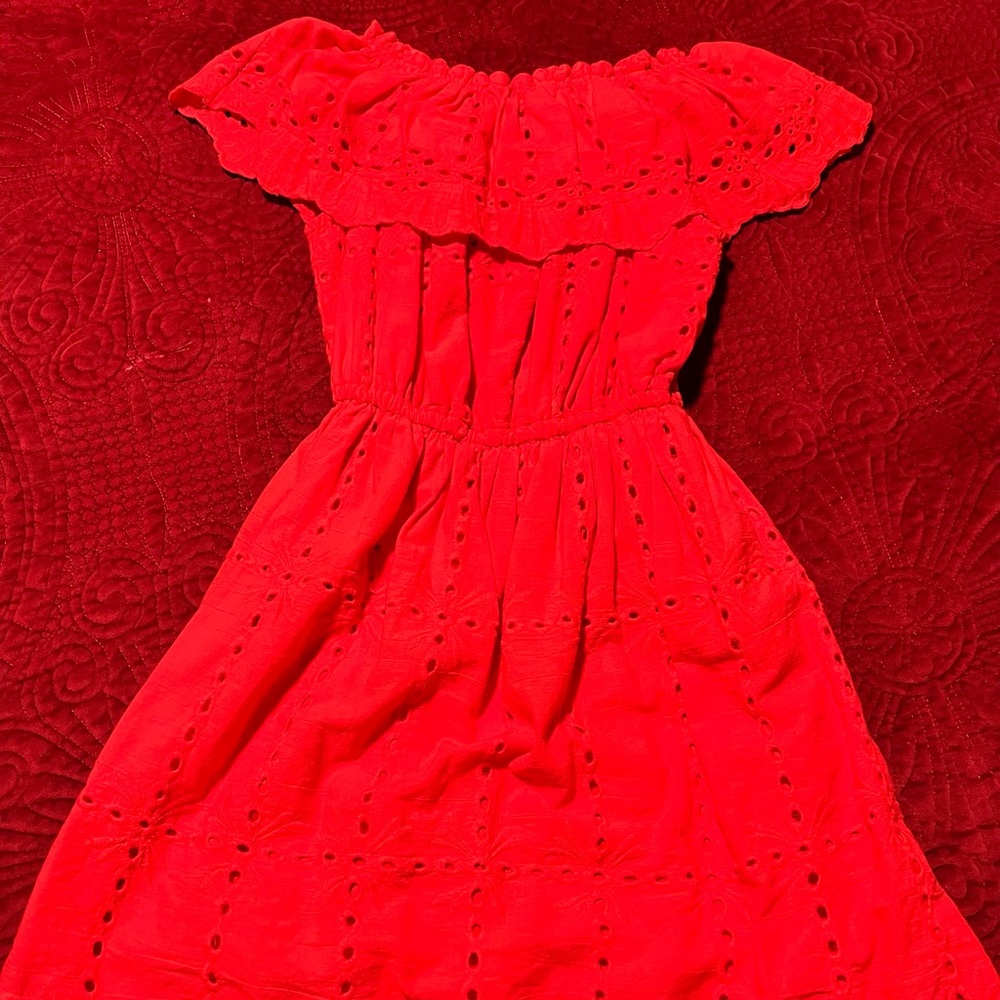 Red Eyelet Dress